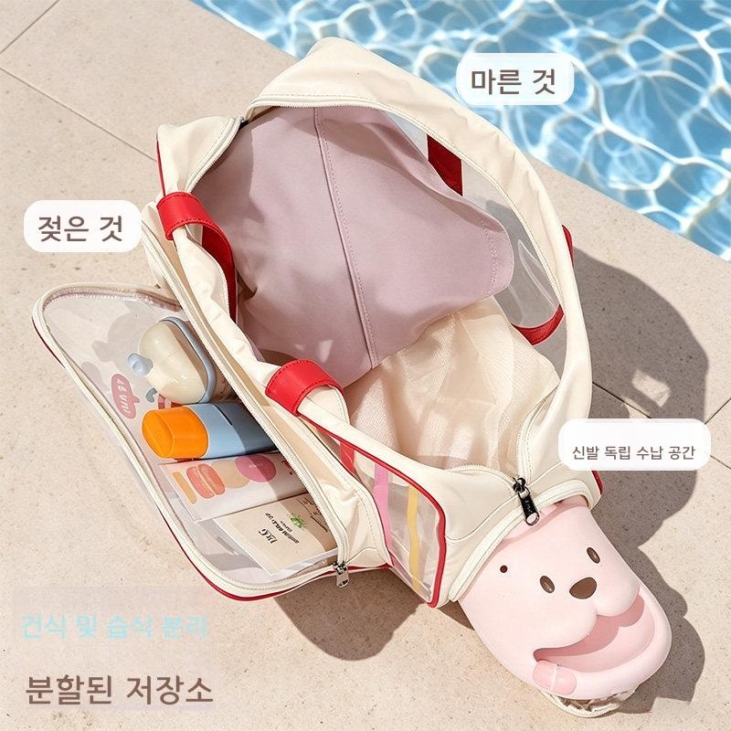 여성 수영 가방 방수 대용량 분리 수납 해변 강아지 가방 - 상세 이미지 2