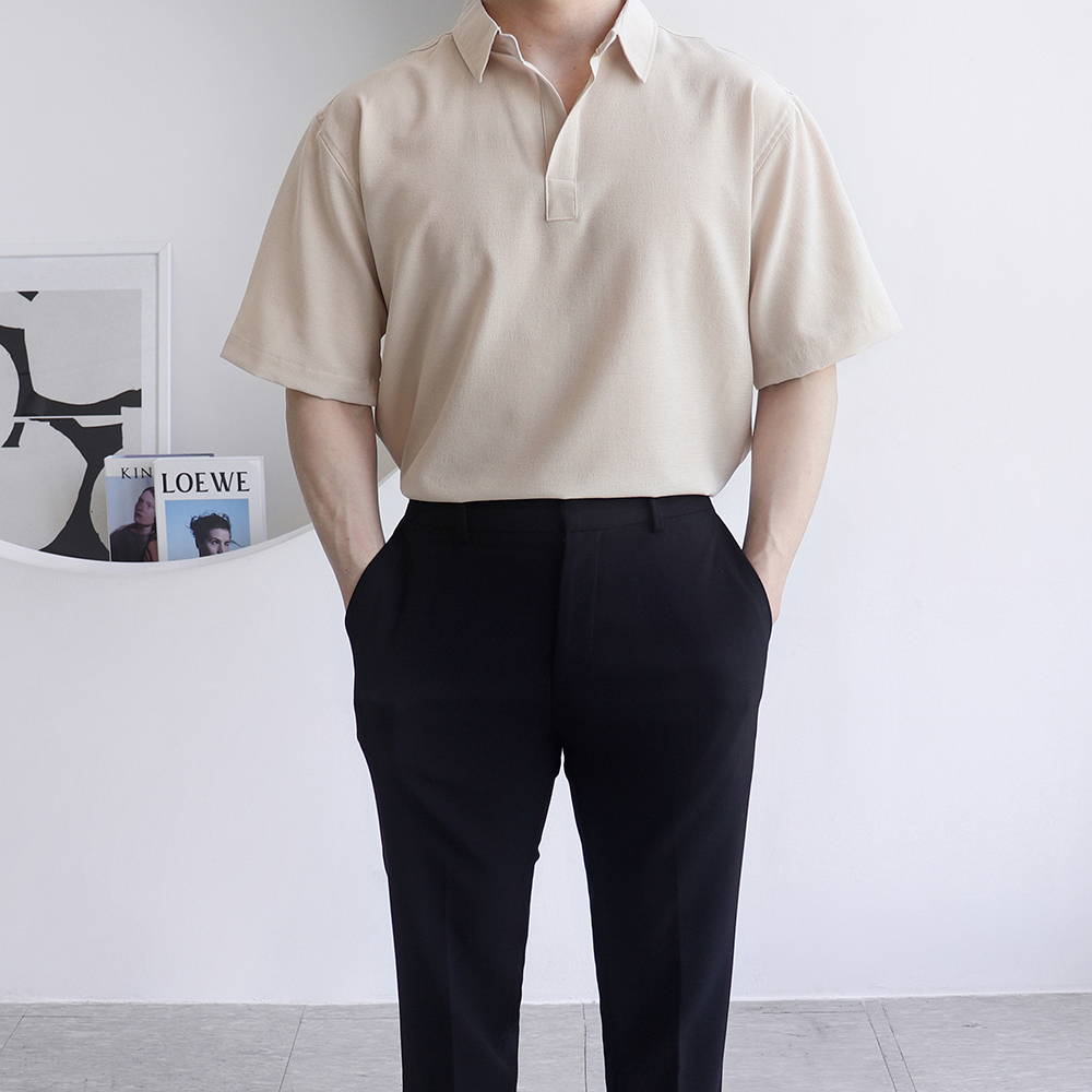 오버핏카라티 링클프리반팔 남자흰티 이미지 6