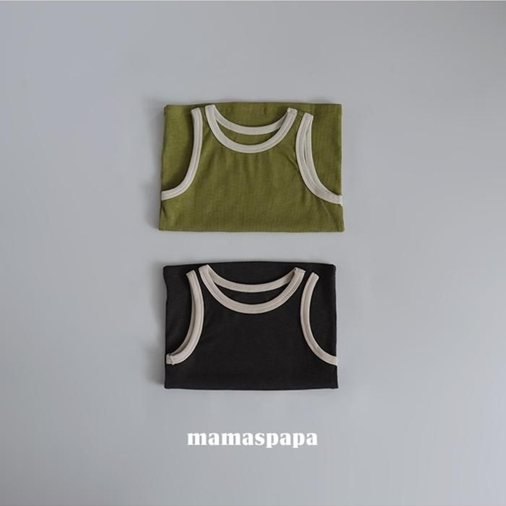 보아투 유아 마마스파파 라일나시 S~XL 여름 민소매 배색 티셔츠 여아 남아 키즈 데일리 - 상세 이미지 5