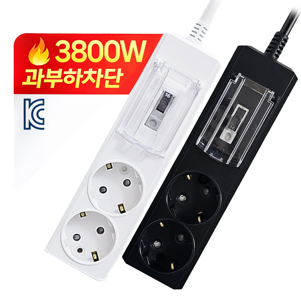 국산 대용량 1.5m 에어컨 실외기 누전차단 3800W 고용량 멀티탭 2구 멀티 콘센트 - 상세 이미지 4