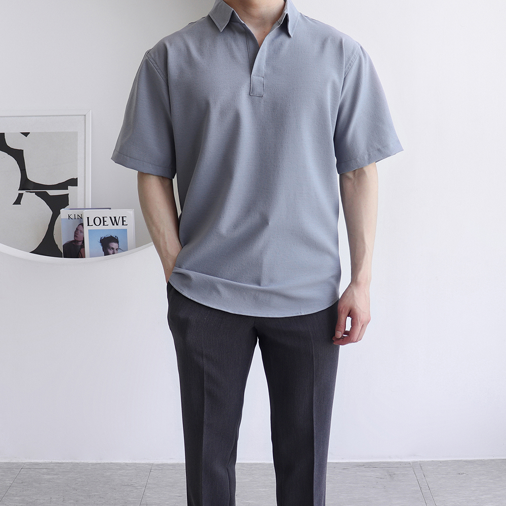 오버핏카라티 링클프리반팔 남자흰티 이미지 8