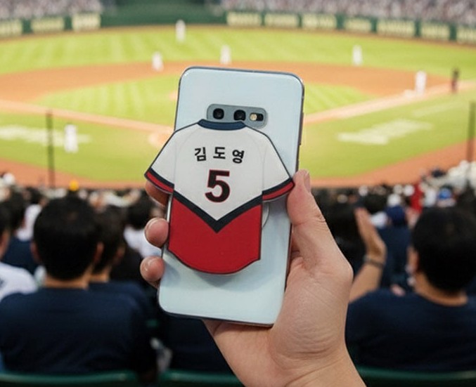 커스텀 야구 유니폼 맥세이프 그립톡 스마트톡 아크릴 굿즈 제작 핸드폰 홀더 M size - 상품 이미지