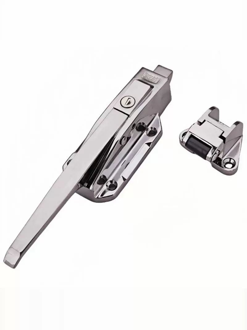 저장고 대형 냉동고 락기능 문고리 자물쇠 냉동창고 손잡이 스틸 밀폐형 아연합금 핸들락+낮은 홀더 푸시로드없음 - 상세 이미지 3