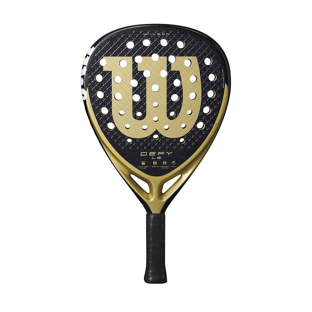 Wilson Defy LS V1 Padel 라켓 6.4cm(2-4 사이즈 - 그립 1/4인치) 4 1/4 in. Black Gold - 상품 이미지