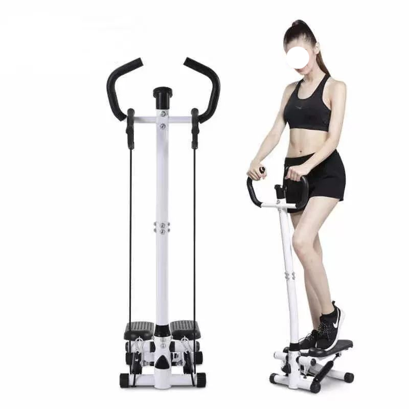 무소음 스텝밀 헬스장 표준 파워 다리 강화 제품 화이트 손잡이 높이조절 전자계기 휴대폰클립 - 상품 이미지