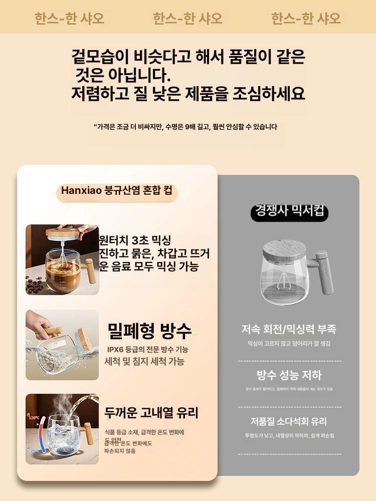 자동 원터치 믹스컵 충전식 휴대용 쉐이크텀블러 글로시 배터리 - 상세 이미지 3