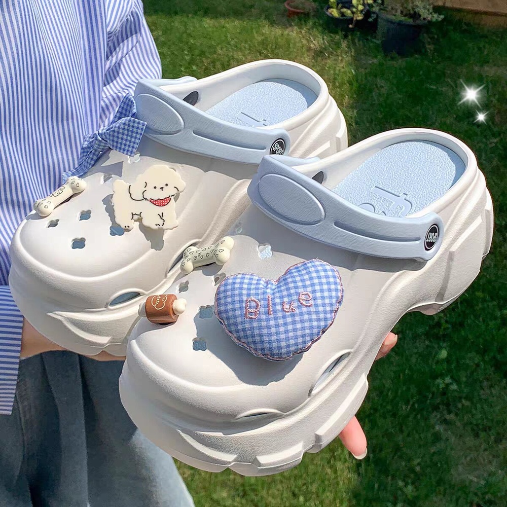 여성 클로그 슬리퍼 아치 지지대 키높이 여름 흰색 누 슈즈 36-37 (22.5cm) - 상세 이미지 3