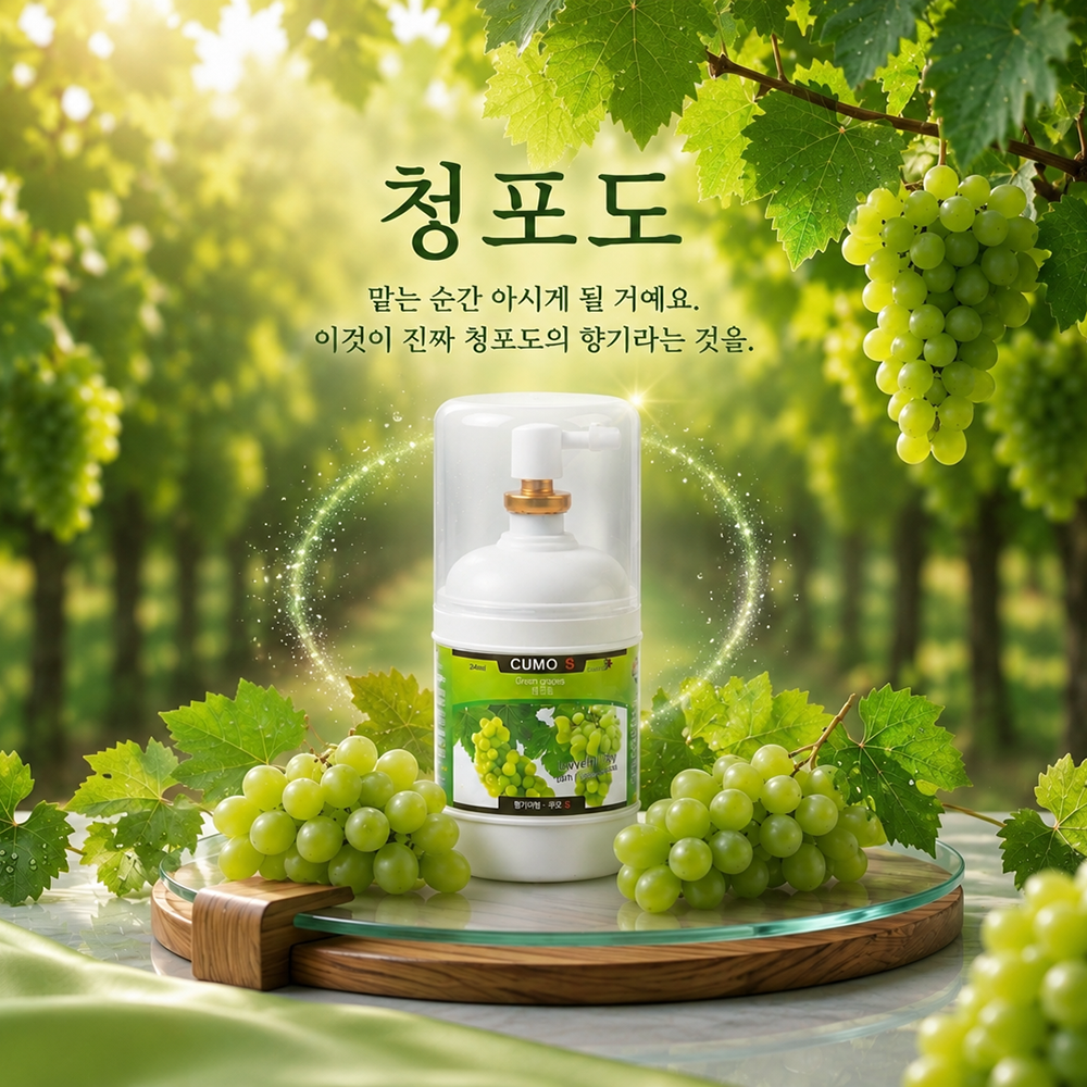 쿠모S 화장실 방향제 욕실 사무실 거실 실내 가정용 청포도, 245ml, 1개 - 상품 이미지