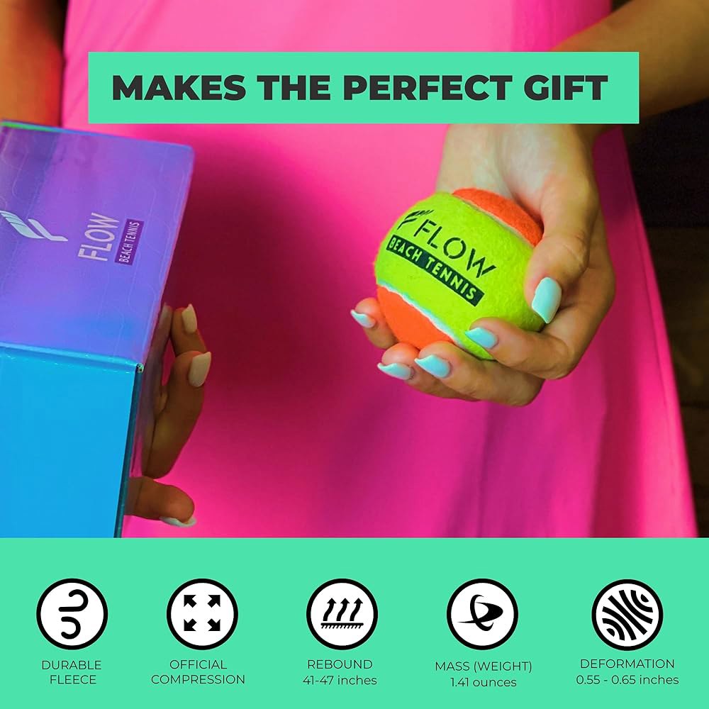 Flow Beach Tennis 비치 테니스 공 스테이지 펠트, 듀티 엑스트라 높은 100 아크릴 (15개), 공, 니들 펠트 표준 - 상세 이미지 2