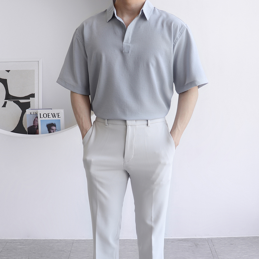 오버핏카라티 링클프리반팔 남자흰티 이미지 7