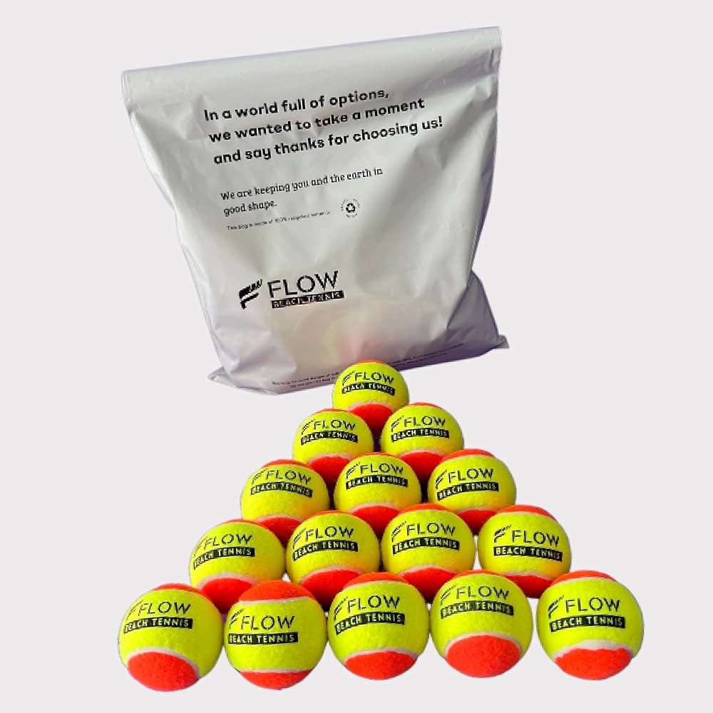 Flow Beach Tennis 비치 테니스 공 스테이지 펠트, 듀티 엑스트라 높은 100 아크릴 (15개), 공, 니들 펠트 표준 - 상품 이미지