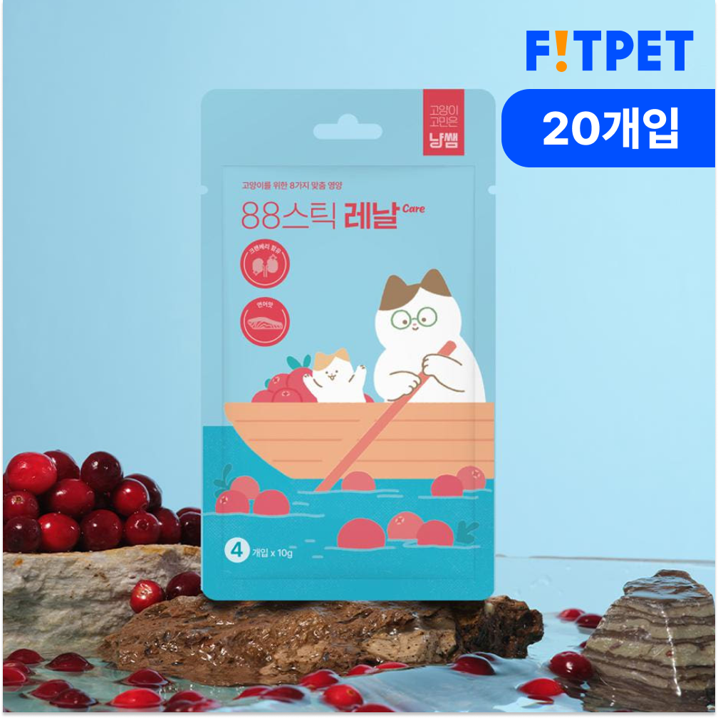 냥쌤 88스틱 고양이 츄르 영양 간식 짜먹는 스틱 레날케어, 10g, 20개 - 메인 이미지