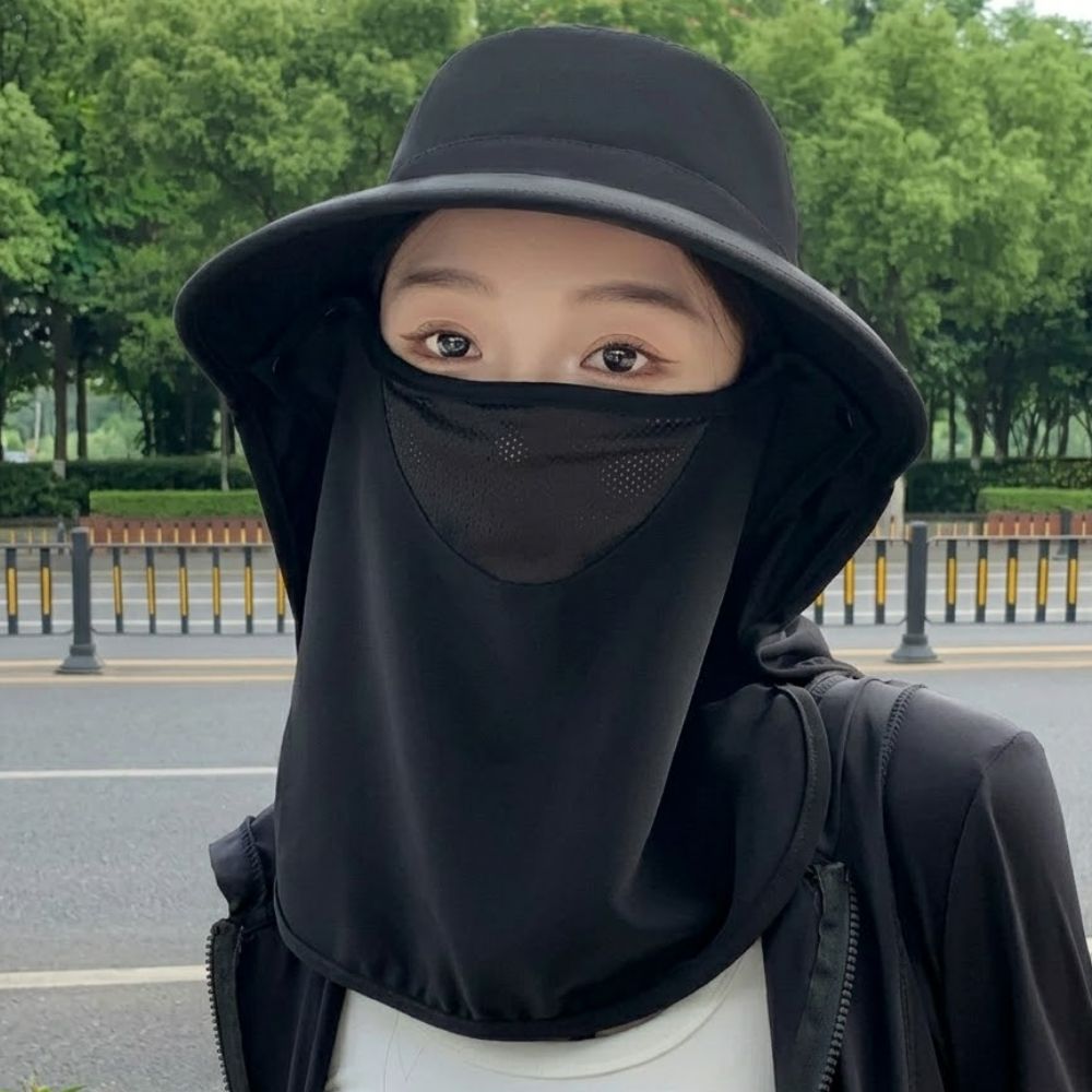 성인플랩캡 목가림모자 창큰모자 캐디 햇빛가리는 - 상세 이미지 2