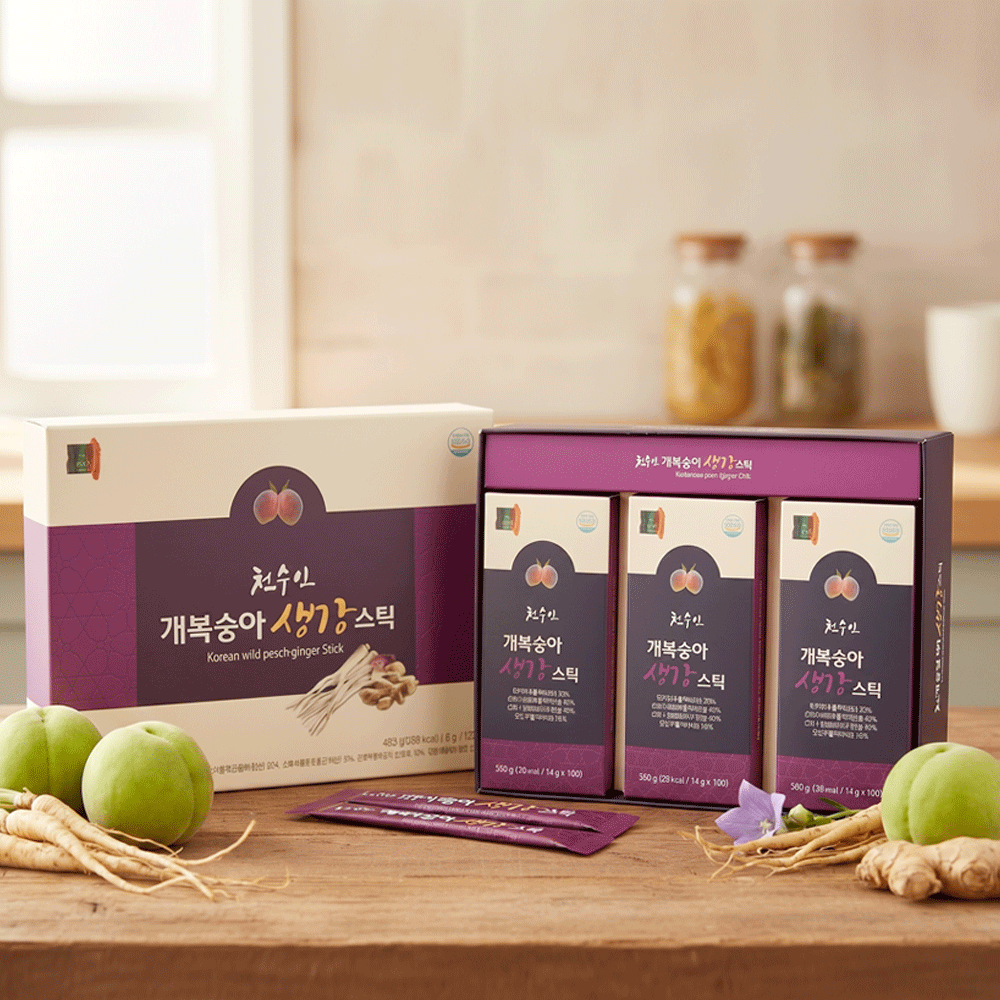 천수인 개복숭아 발효액 도라지 생강 스틱 30포, 15g 이미지 7