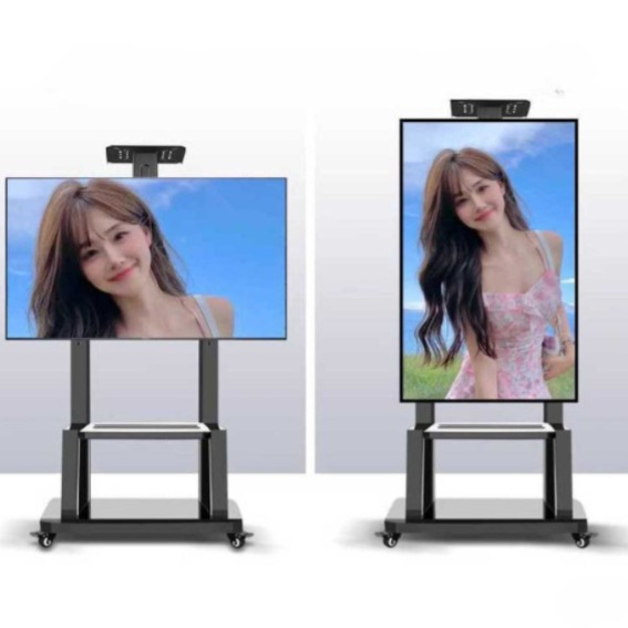 이동식 TV 스탠드 대형 모니터 받침대 이젤형 브라켓 - 상품 이미지