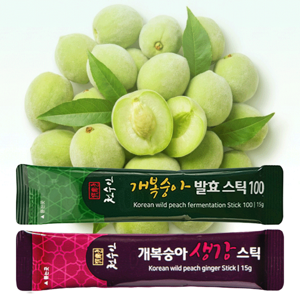 천수인 개복숭아 발효액 도라지 생강 스틱 30포, 15g - 상품 이미지