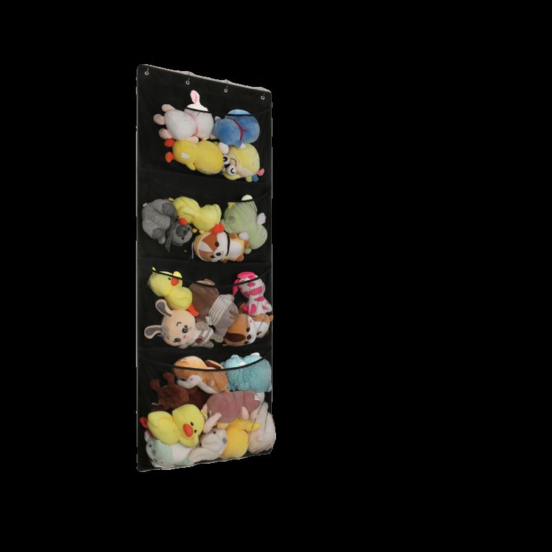 문걸이 인형정리함 벽걸이 면직물 포켓형 패브릭 4단 60x162cm B 후크 포함 정형봉 포함 - 상세 이미지 5
