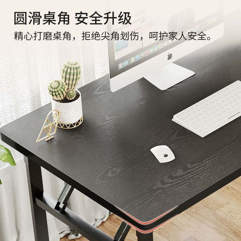 접이식 책상 의자 컴퓨터 식탁 사이드 세트 원룸 원주 다리 80x40x75 대리석 무늬 - 상세 이미지 4