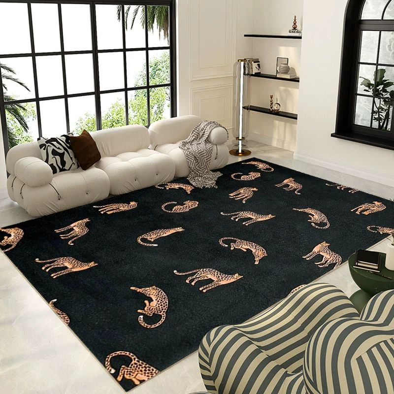 호랑이 카펫 사각 러그 거실 카페트 대형 백호 중고 꽃표범 100x140cm 둥글고 부드러운 소재 - 상품 이미지