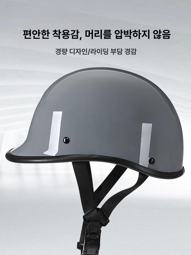 오토바이 빈티지 반모 레트로헬멧 전기자전거 오픈페이스 고글모 빅사이즈 경량 라이더 - 상세 이미지 5