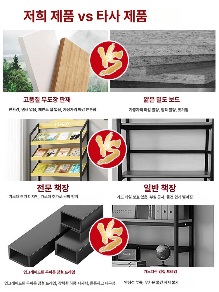 진열대 선반 매대 책자 받침대 전시대 서점 신문 잡지 카달로그꽂이 랙 카페 - 상세 이미지 5