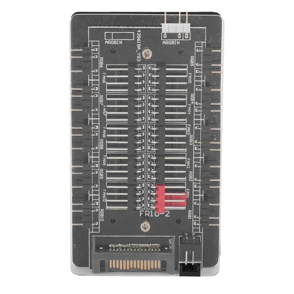 10 Way ARGB PWM 팬 허브, 전원 공급 장치가 있는 2 in 1 케이스 자기 설계, RGB 4핀 팬용 - 상품 이미지
