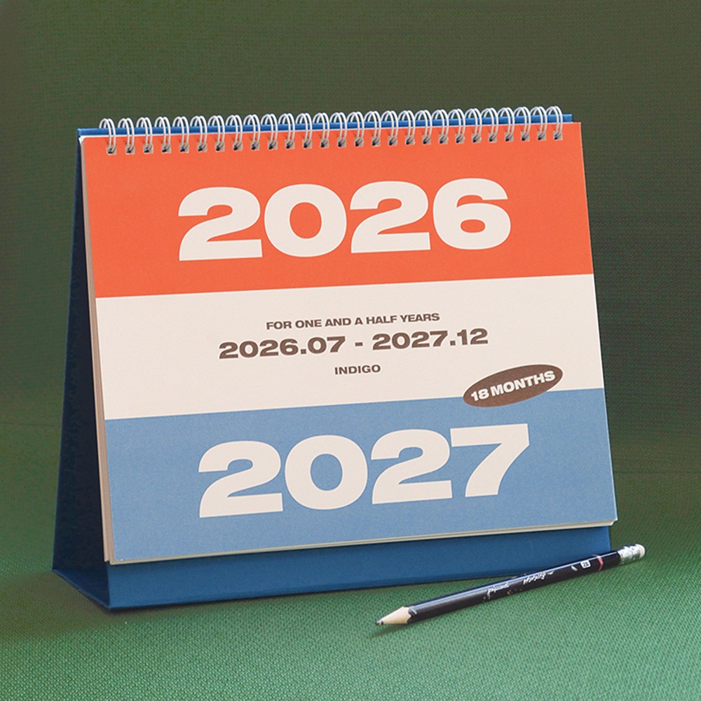 2026 2027 탁상 달력 26년 27년 업무용 데스크 캘린더 기본 18개월달력 7월부터 - 상품 이미지