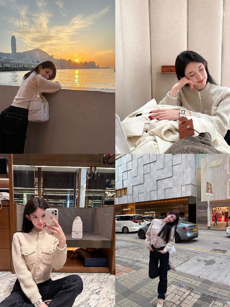 텍스쳐 여성용 기본 반팔 라운드넥 텍스처 자켓 루즈핏 니트가디건 허리길이 가을 긴팔 간절기 - 상세 이미지 4