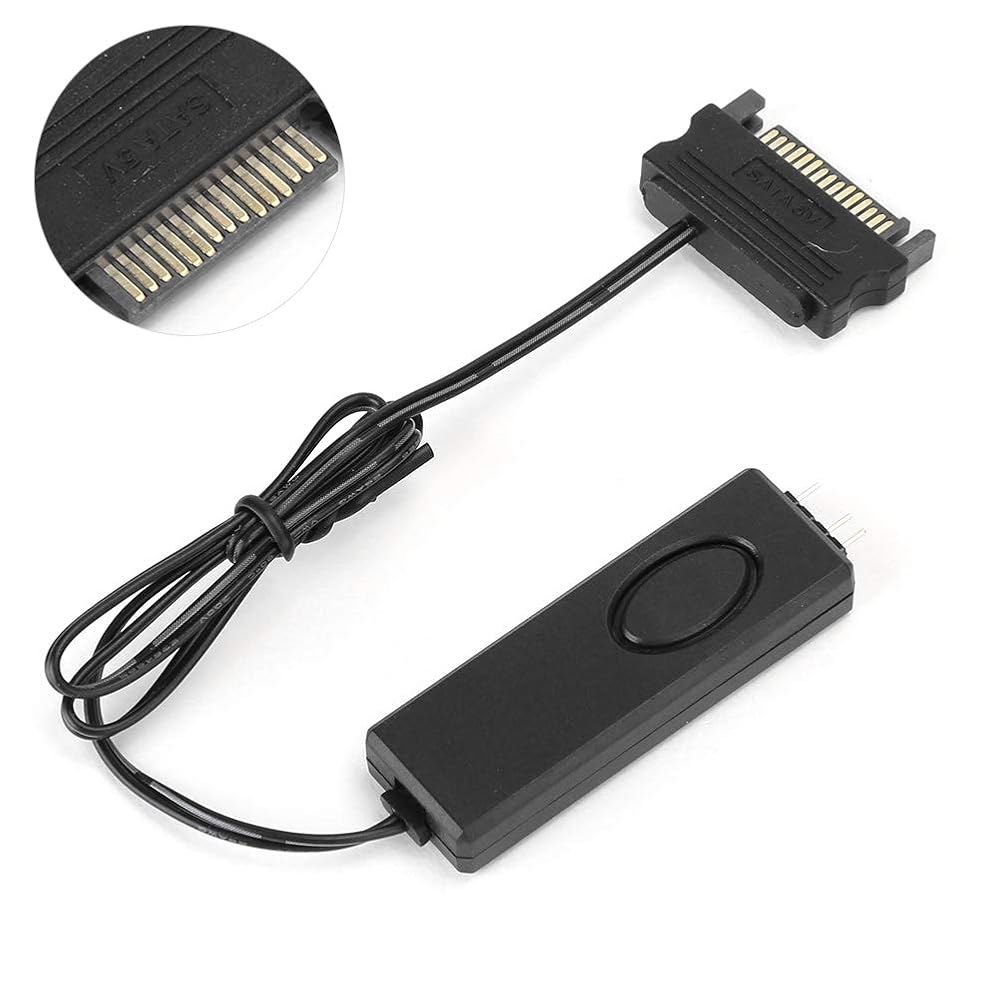 미니 3 u2011Pin RF 리모컨 팬 조명 컨트롤러 LED RGB 라이트 스트립 PC 액세서리 5V 심포니 ARGB SATA (블랙) - 상세 이미지 2