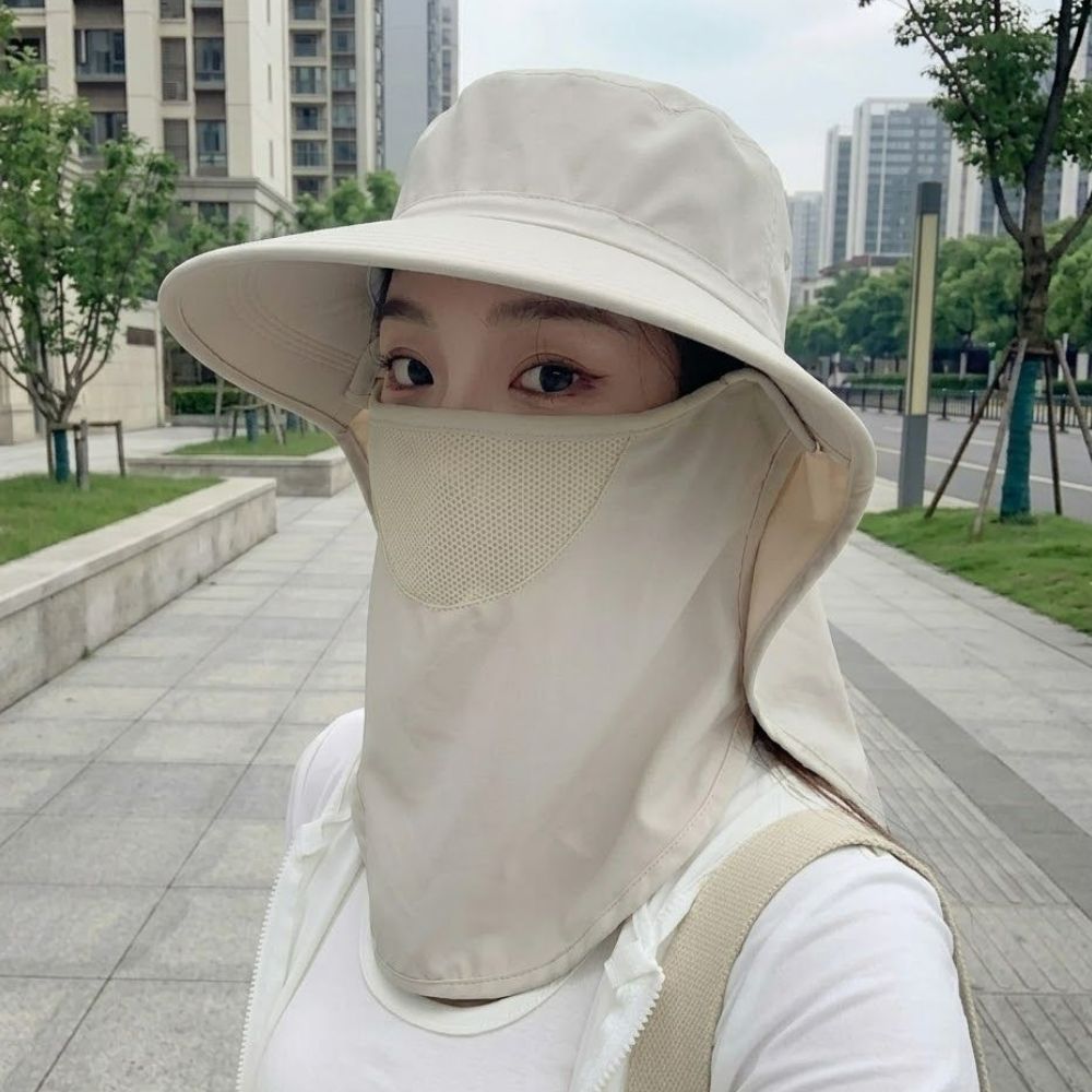 성인플랩캡 목가림모자 창큰모자 캐디 햇빛가리는 - 상품 이미지