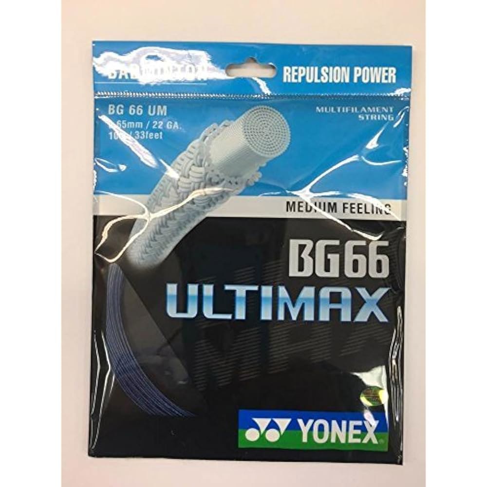 Yonex BG 66 Ultimax 배드민턴 스트링, 네이비 - 상품 이미지