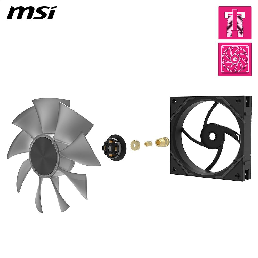 MSI MPG EZ120 ARGB WHITE-3W 팬 - 120mm ARGB, 특허받은 마그네틱 커넥터 블록, 데이지 체인 연결, 유체 다이내믹 베어링 + 추가 너트 고정, 허브, - 상세 이미지 3