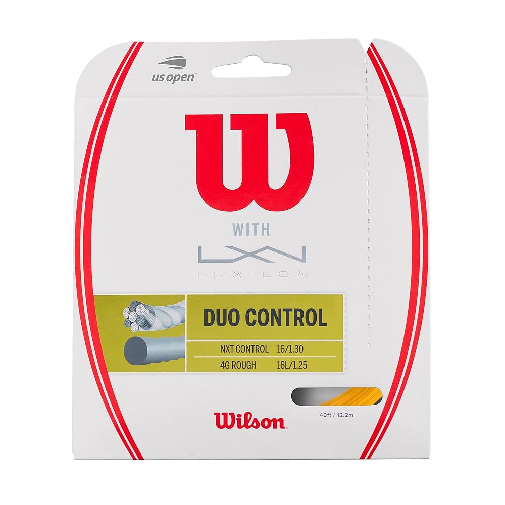 WILSON Duo Control 테니스 스트링 - 세트, 옐로우 Bronze Feel - 상품 이미지