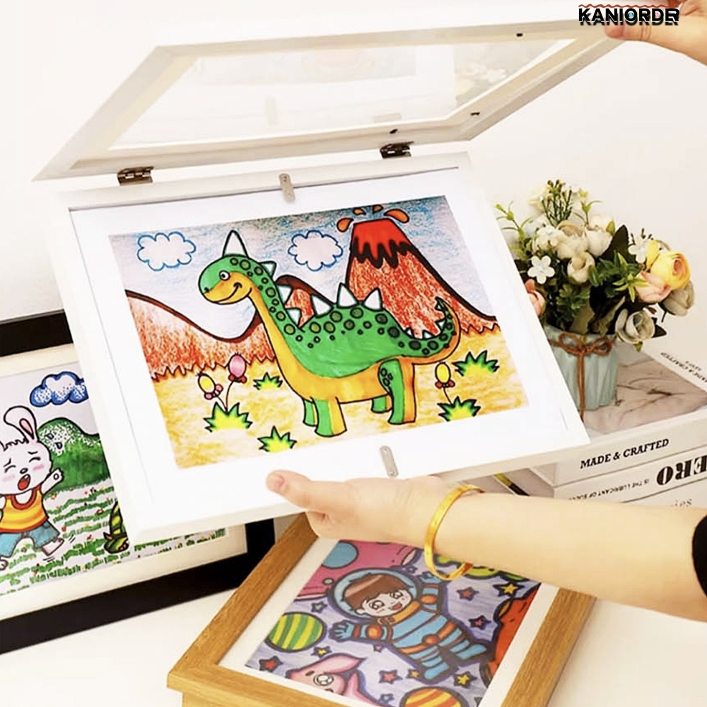 그림 보관 액자 아이 어린이 미술 작품 수납 벽걸이 A3 A3, 블랙 - 상품 이미지