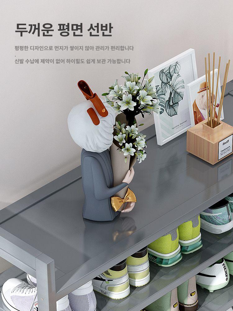 바퀴 달린 신발장 현관 이동식 정리대 선반 사무실 50cm 5칸 [그랜마그레이] - 상세 이미지 3