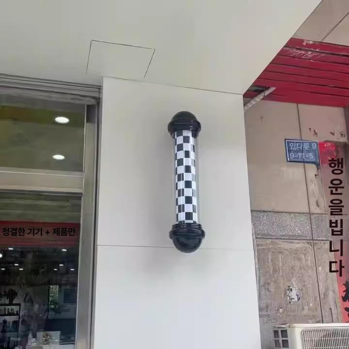 미용실 회전 간판 헤어샵 LED 인테리어 1m 바버샵 블랙 스퀘어 1m 2 - 상세 이미지 4