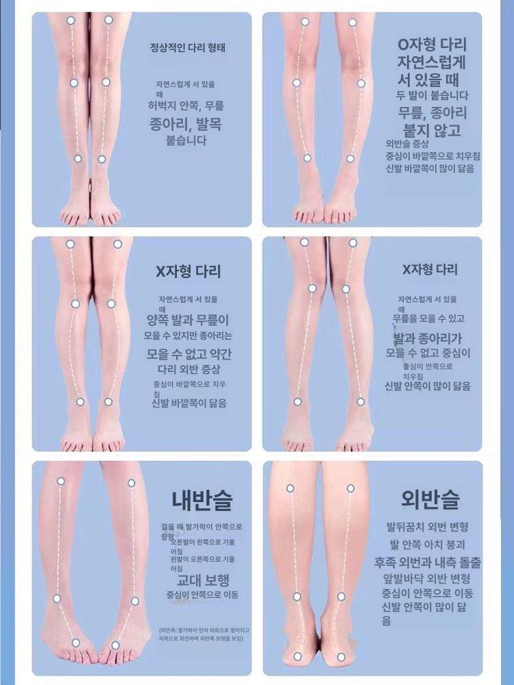 X다리 깔창 방지 지지 아치형 1쌍 휜다리 TPU 블랙 블랙 S 1쌍 - 상세 이미지 5