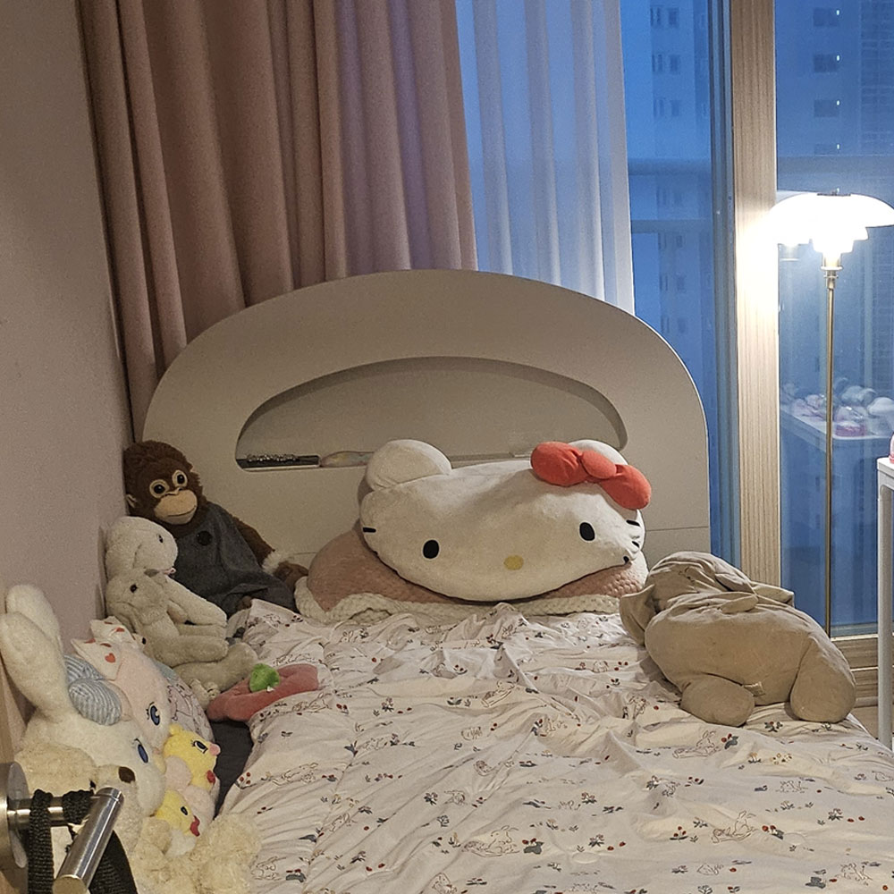 문 침대프레임 3서랍 수납 LED 어린이 침대 헤드형, SS(슈퍼싱글), 화이트 - 상세 이미지 3