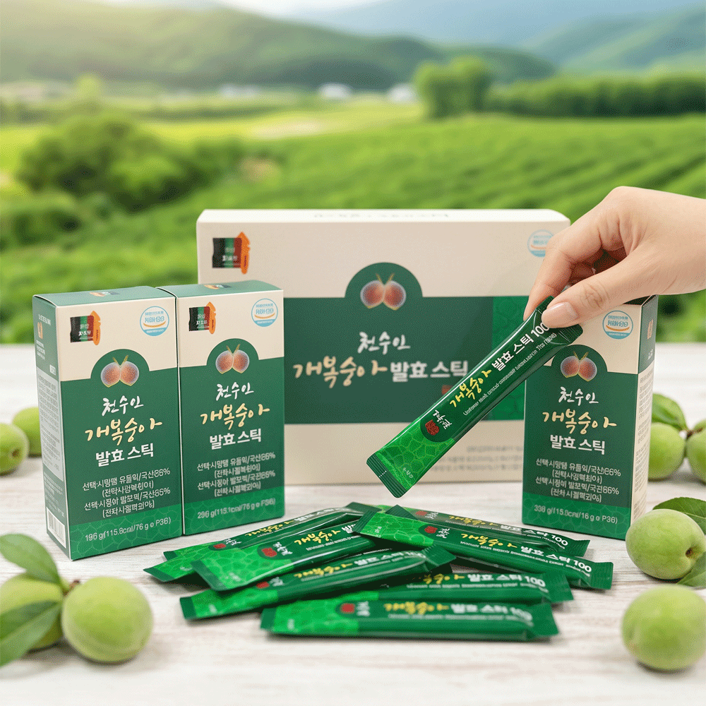 천수인 개복숭아 발효액 도라지 생강 스틱 30포, 15g - 상세 이미지 2