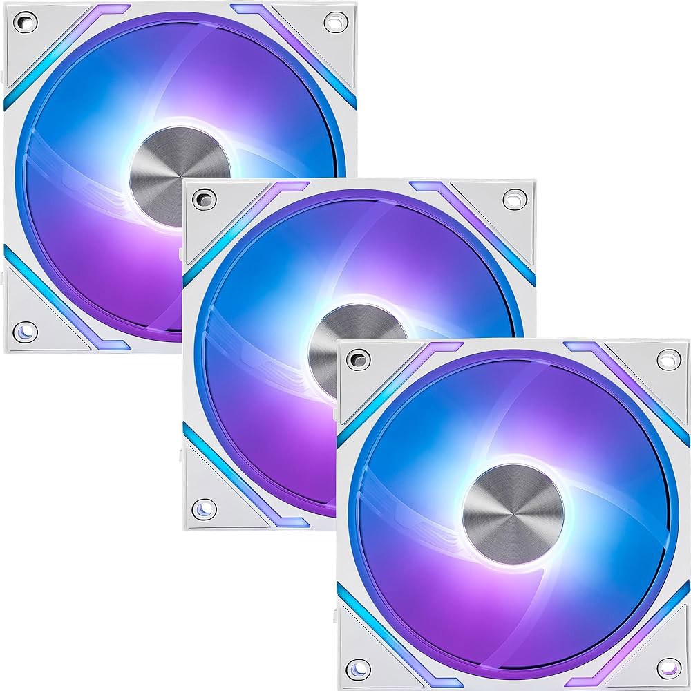 MSI MPG EZ120 ARGB WHITE-3W 팬 - 120mm ARGB, 특허받은 마그네틱 커넥터 블록, 데이지 체인 연결, 유체 다이내믹 베어링 + 추가 너트 고정, 허브, - 상품 이미지