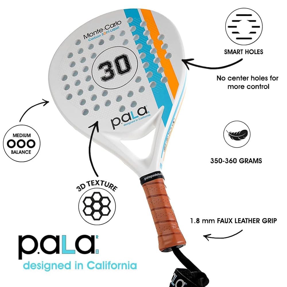 Padel 라켓 2개 세트 몬테카를로 카본 소프트 WHITE & BLACK - 상세 이미지 2