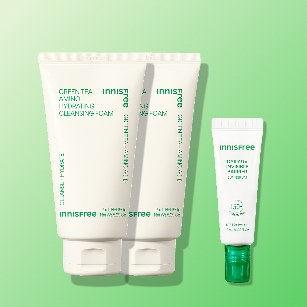 네이버 이니스프리 그린티 아미노 수분 클렌징 폼 150ml, 2개