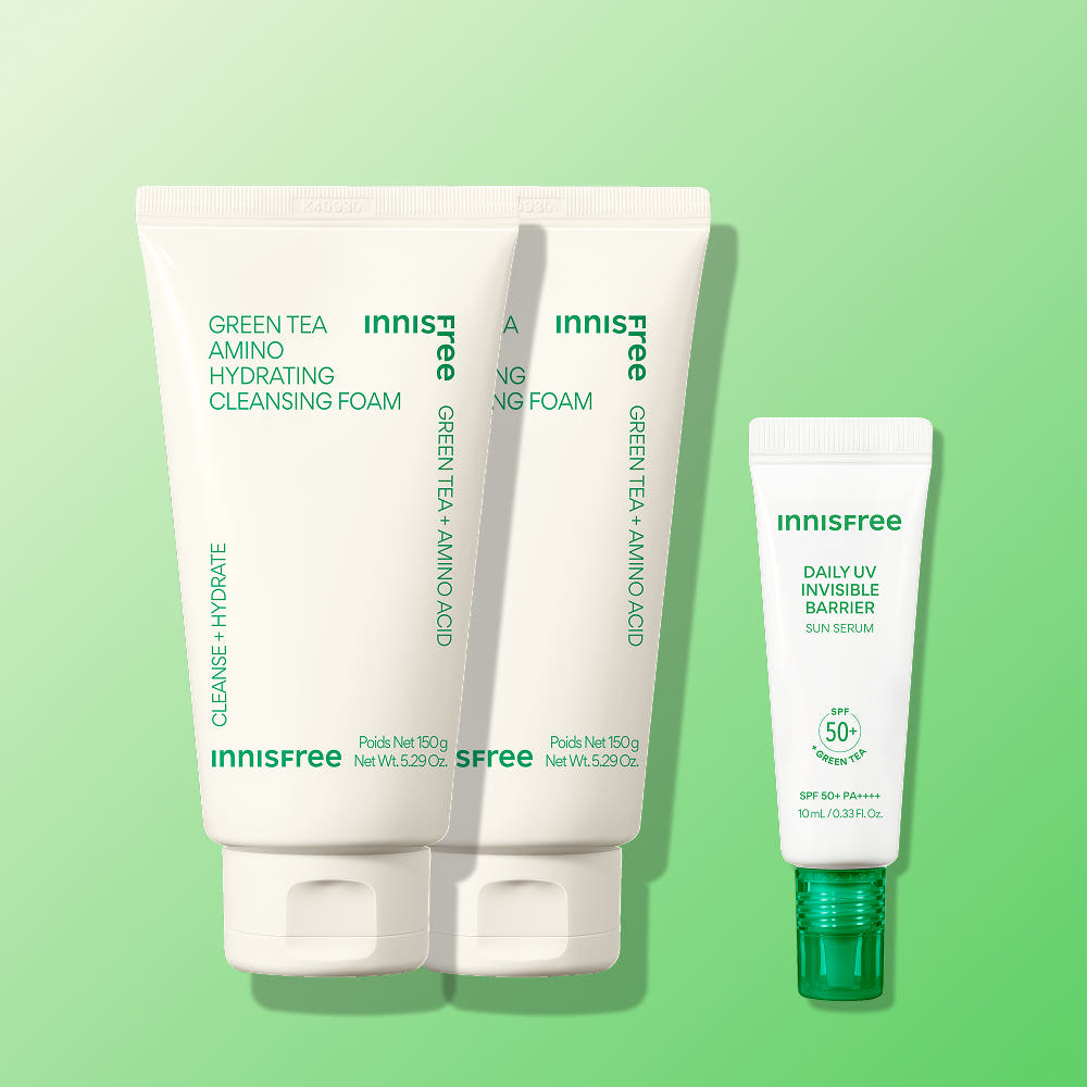 이니스프리 이니스프리 그린티 아미노 수분 클렌징 폼 150ml, 2개