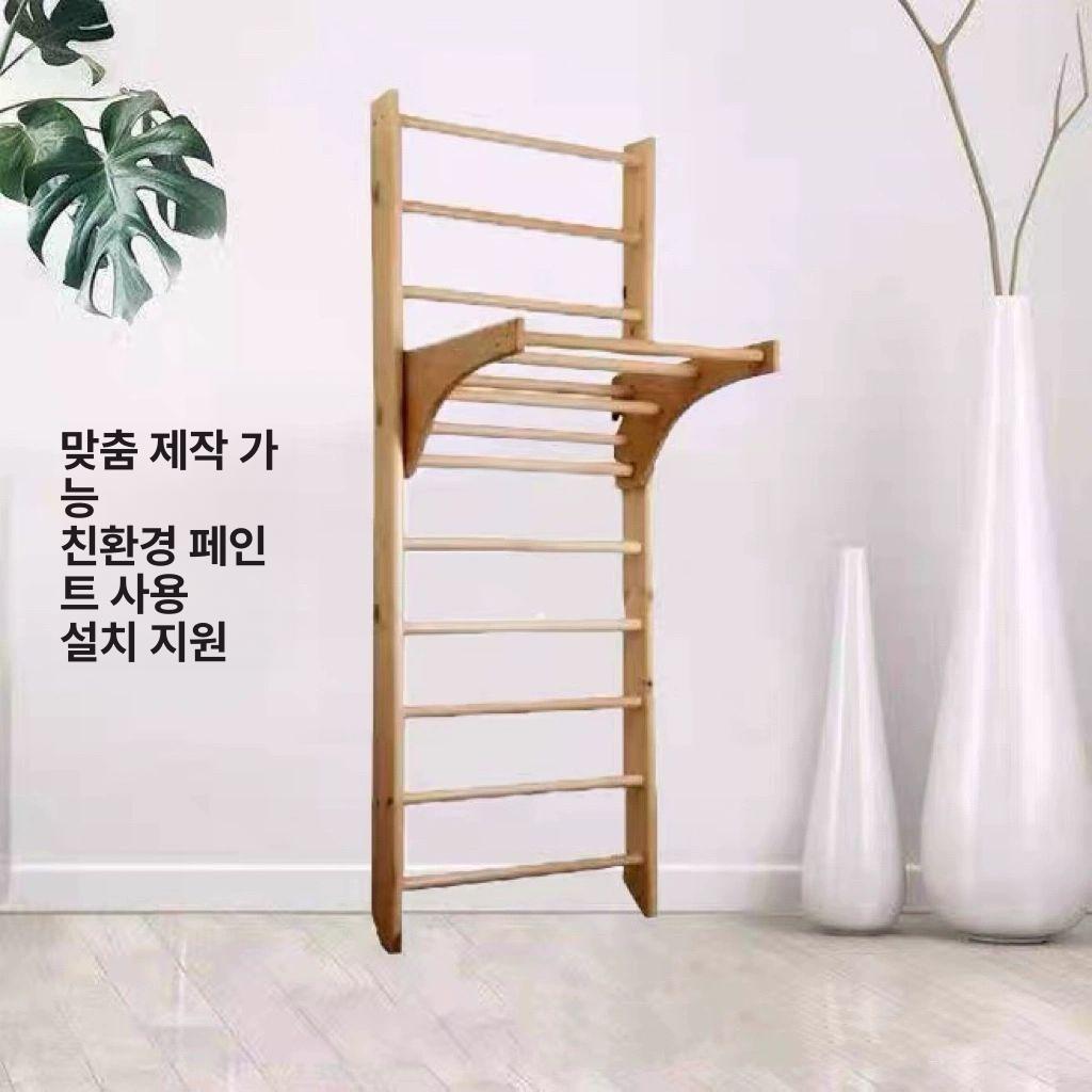 월바 스트레칭 홈클라이밍 풀업바 슈로스바 피트니스 프레임 2.4x0.8m 비치우드 - 상세 이미지 2