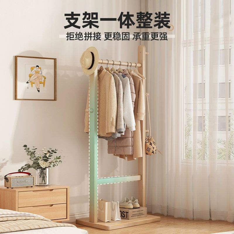 현관 원룸 옷가게 세우는옷걸이 진열장 선반행거 노르딕 드레스룸 가정용 원목색 심플 40cm 두껍고 강한 하중 - 상세 이미지 4