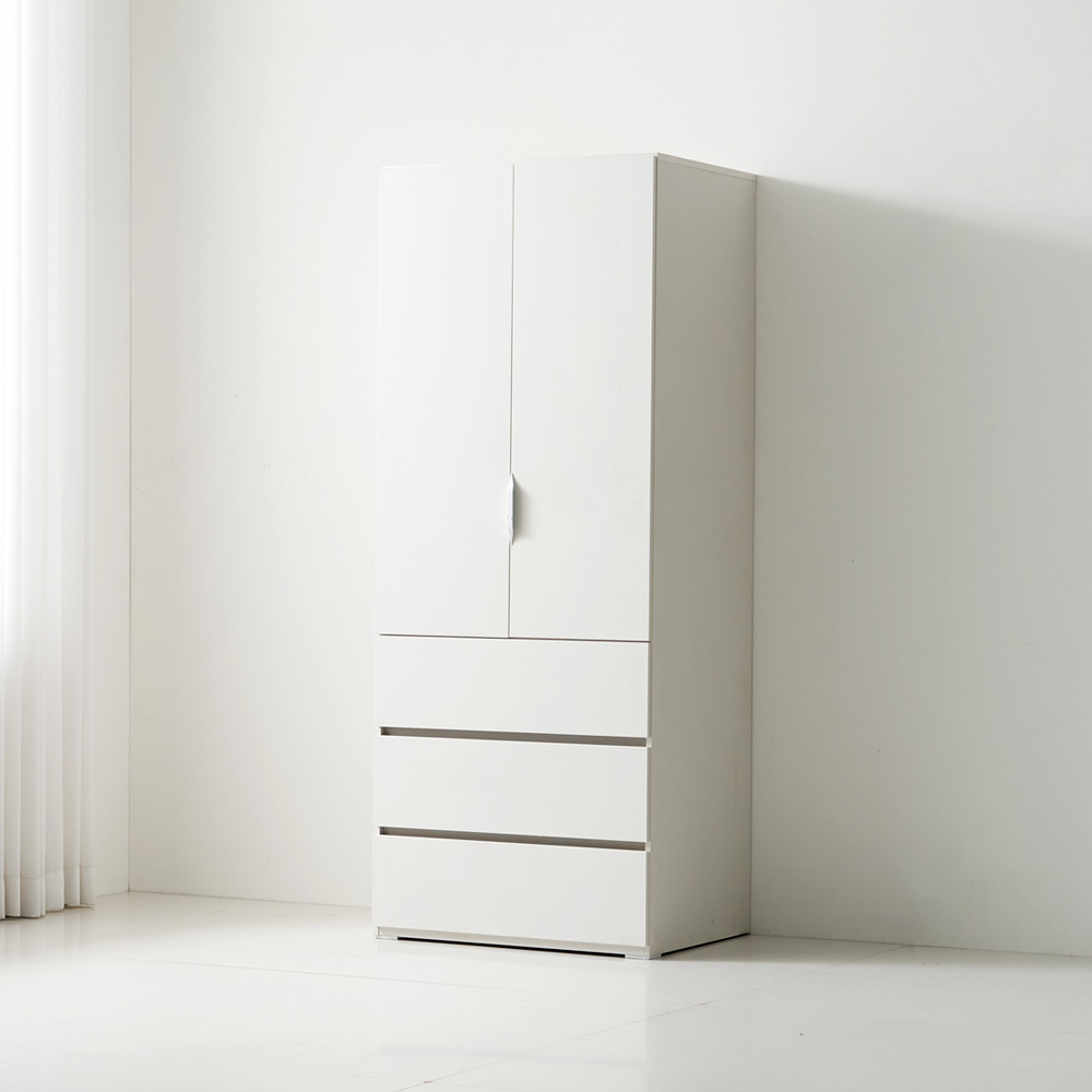 따숨 모듈 옷장 안방 드레스룸 키큰 이불장농 800x605x2000mm, 3단서랍형, 화이트 - 상세 이미지 3