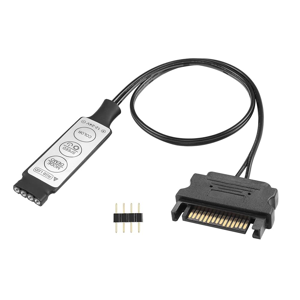 YACSEJAO RGB 컨트롤러 미니 5V-24V 4핀 LED 조명 3/4핀 라이트 스트립 SATA - 상품 이미지