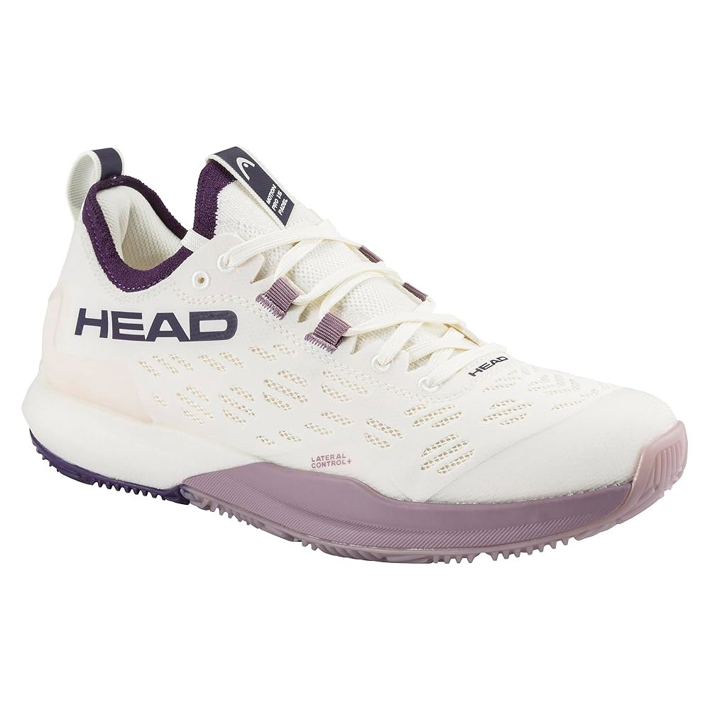 HEAD 여성용 Motion Pro 1.5 파델 나이트 - 그립, 가볍고 쿠션, 고정 서포트, 통기성이 화이트/퍼플 핏, 좋은 반응성 초크 슈즈 - 상품 이미지