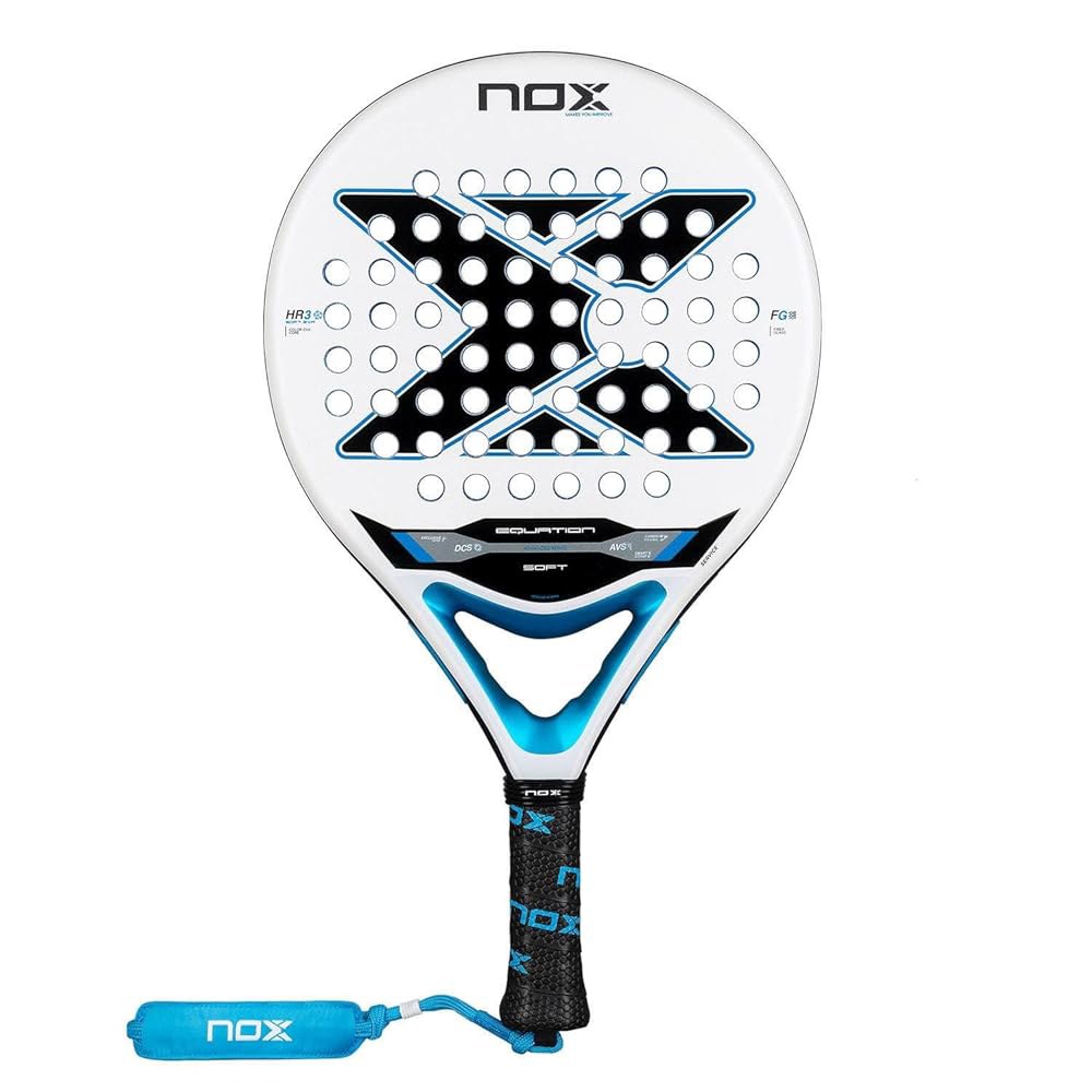 NOX Padel 라켓 Equation Soft 2026 HR3 스핀 편안함 거칠기 파델 플레이, 정밀성 원형 방지 스마트 진동 레벨 소프트 독점 중급 EVA 및 시스템 이중 스트 - 상품 이미지