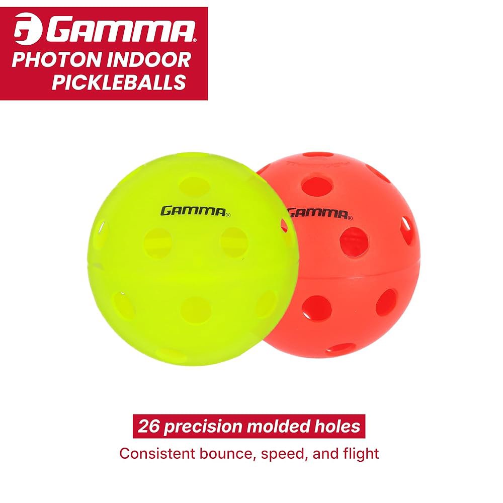 Gamma Photon 실내 피클볼, 정확한 비행을 26개의 가시성, 볼, 위한 레드 일관된 USAPA 플레이를 바운스, 구멍, 높은 피클 내구성, 승인 토너먼트 - 상세 이미지 3